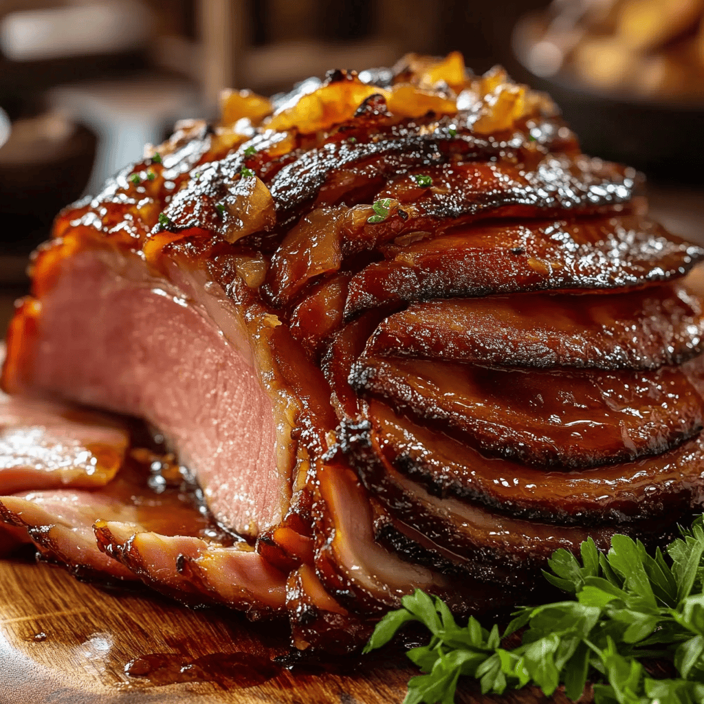 Delicious Maple Bourbon Glazed Ham Recipe
