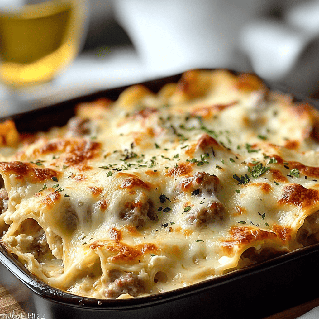 Sausage Alfredo Ravioli Lasagna