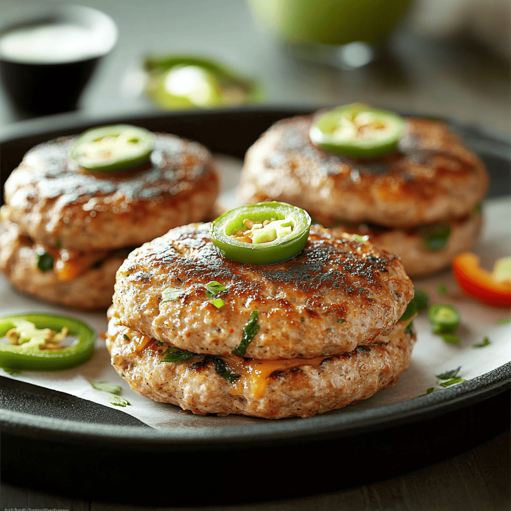 Jalapeño Popper Turkey Burgers