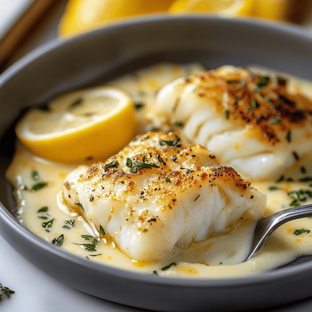 Baked Cod with Coconut Lemon Cream