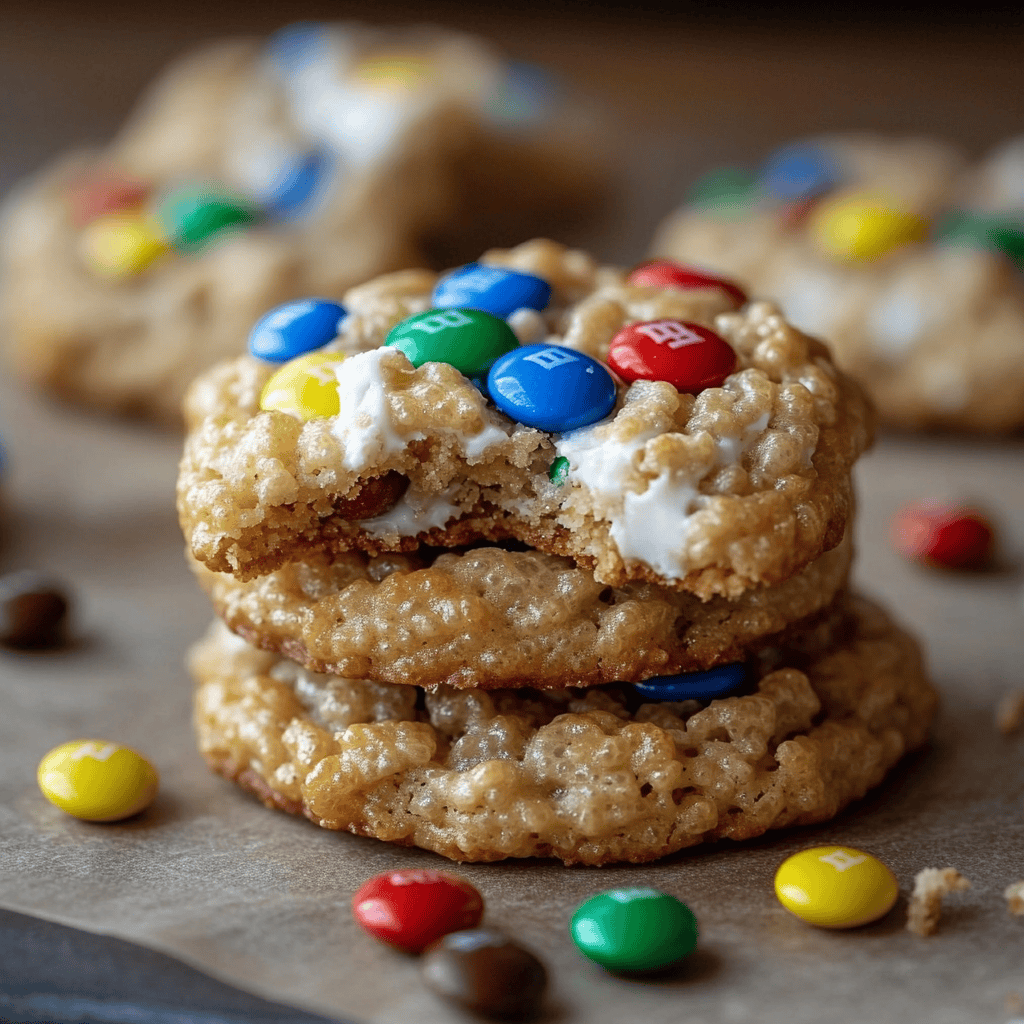 M&M Rice Krispies Cookies