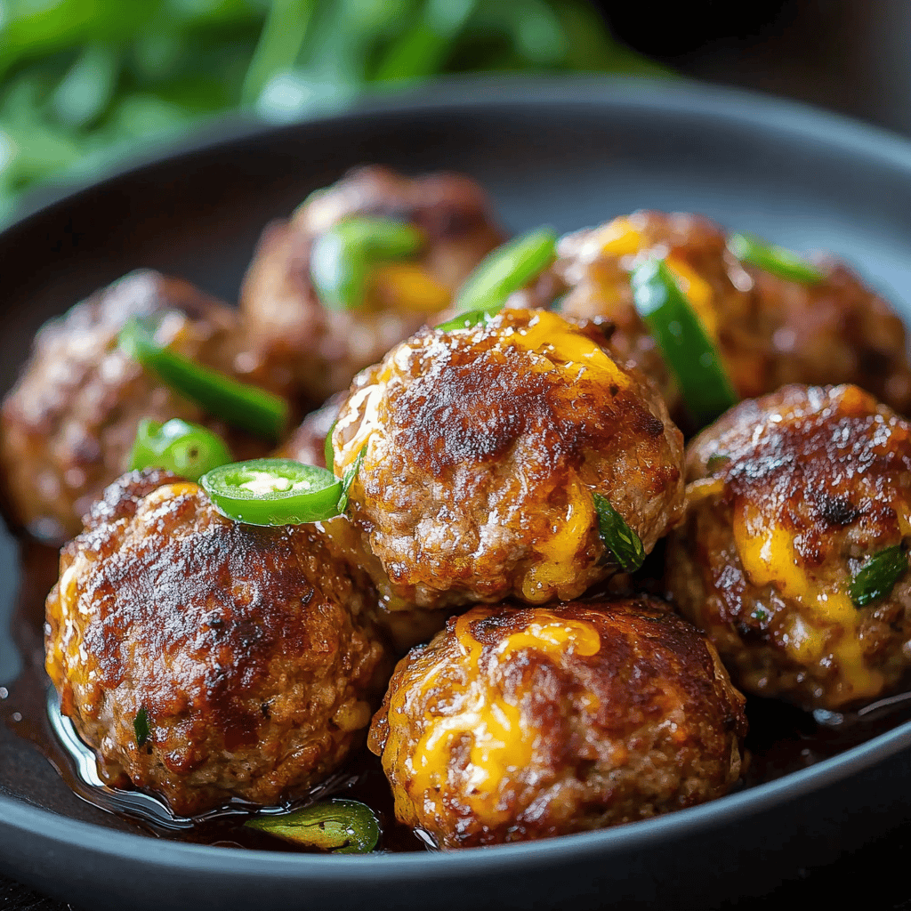 Grilled Jalapeño Cheddar Meatballs