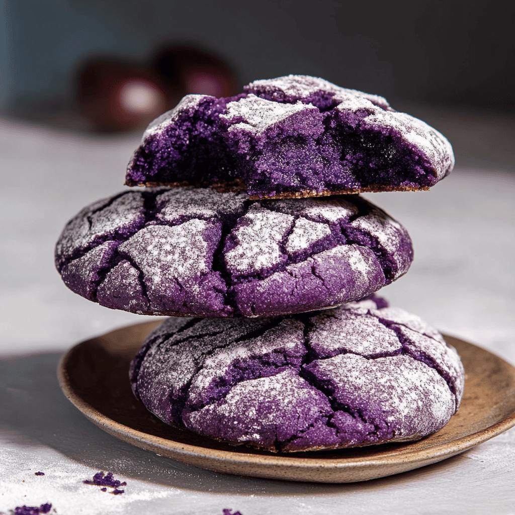 Delicious Ube Crinkle Cookies Recipe