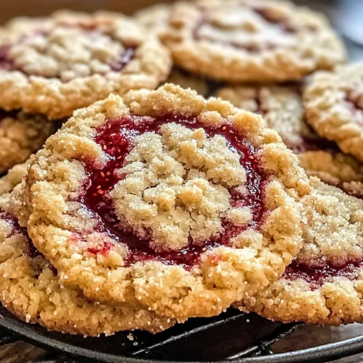 Buttery Raspberry Crumble Cookies with a Sweet Jam Filling: Your New Favorite Treat