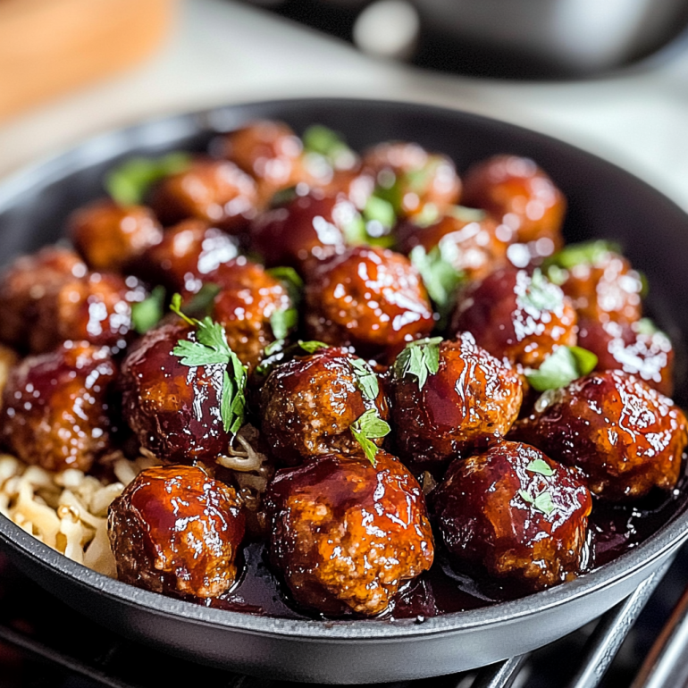 Bourbon Honey BBQ Meatballs