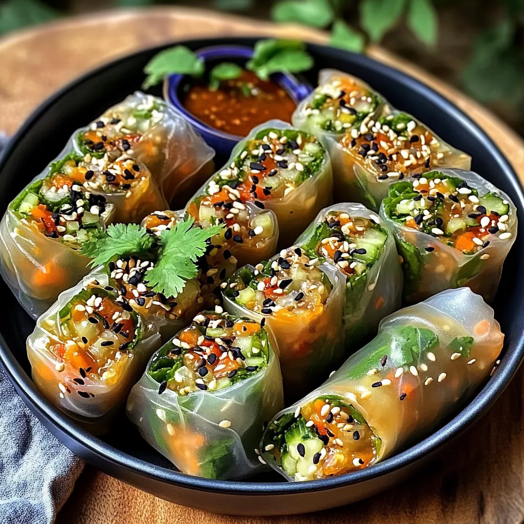Vegan Rice Paper Rolls with Spicy Peanut Sauce