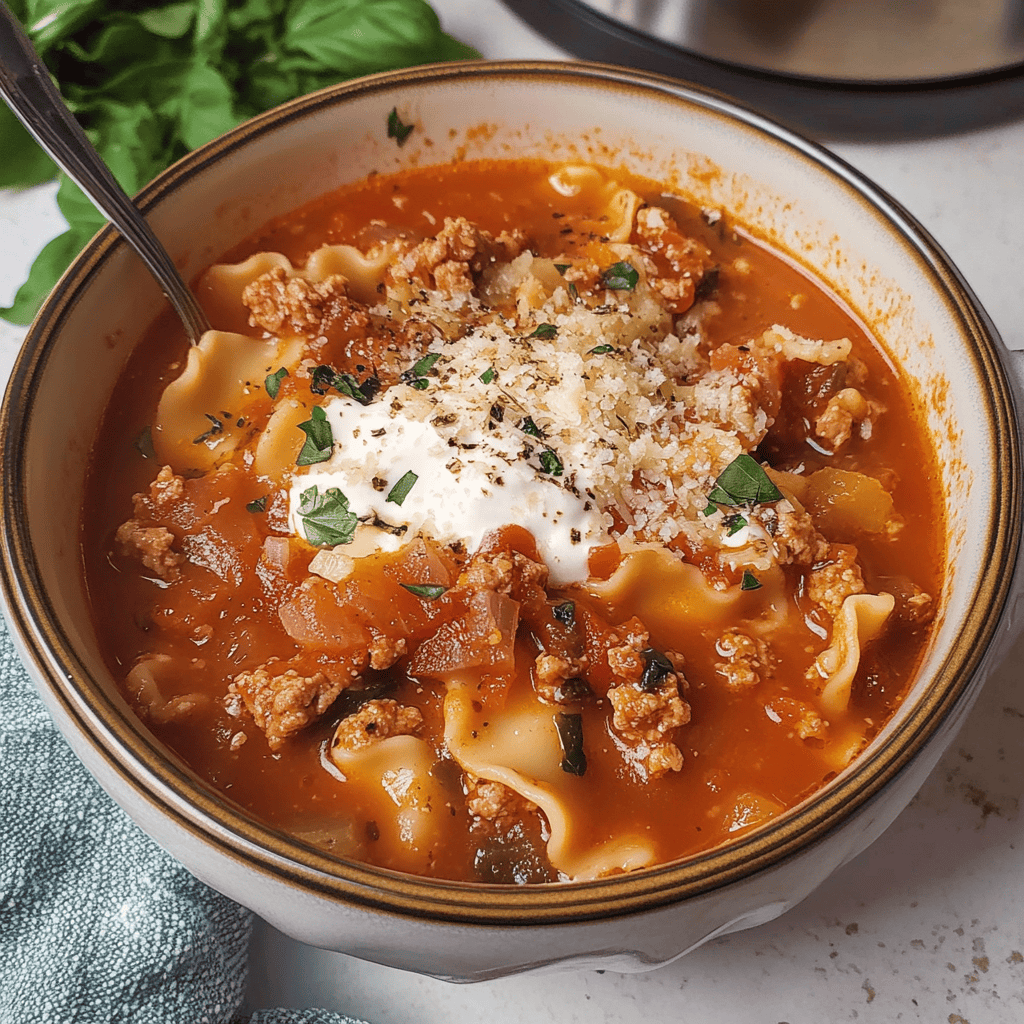 Crockpot Lasagna Soup (Quick & Easy!)