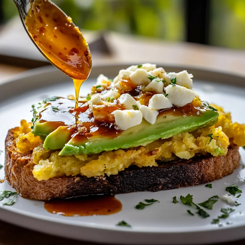 Delicious Chili Oil Avocado Hash Brown Toast Recipe