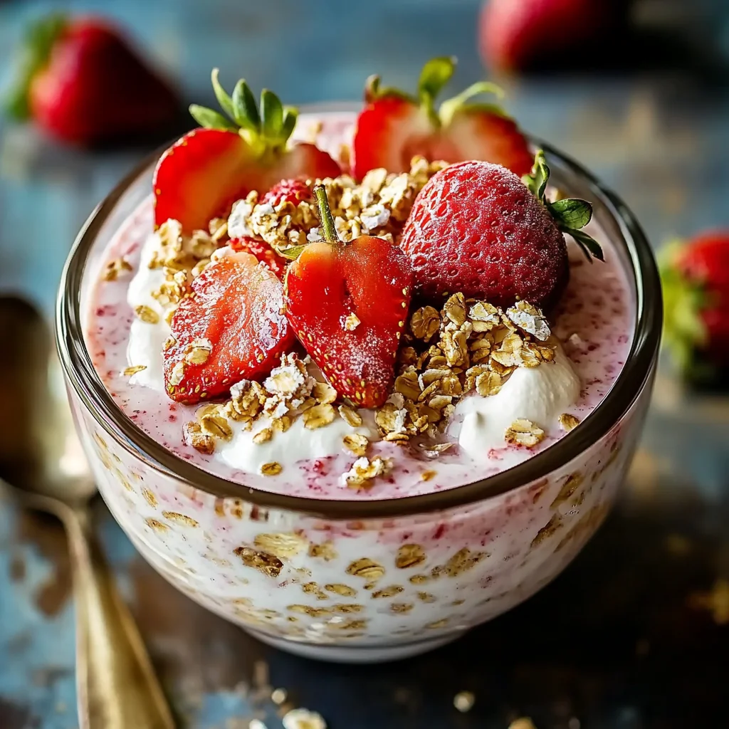 Easy Strawberry Cheesecake Overnight Oats
