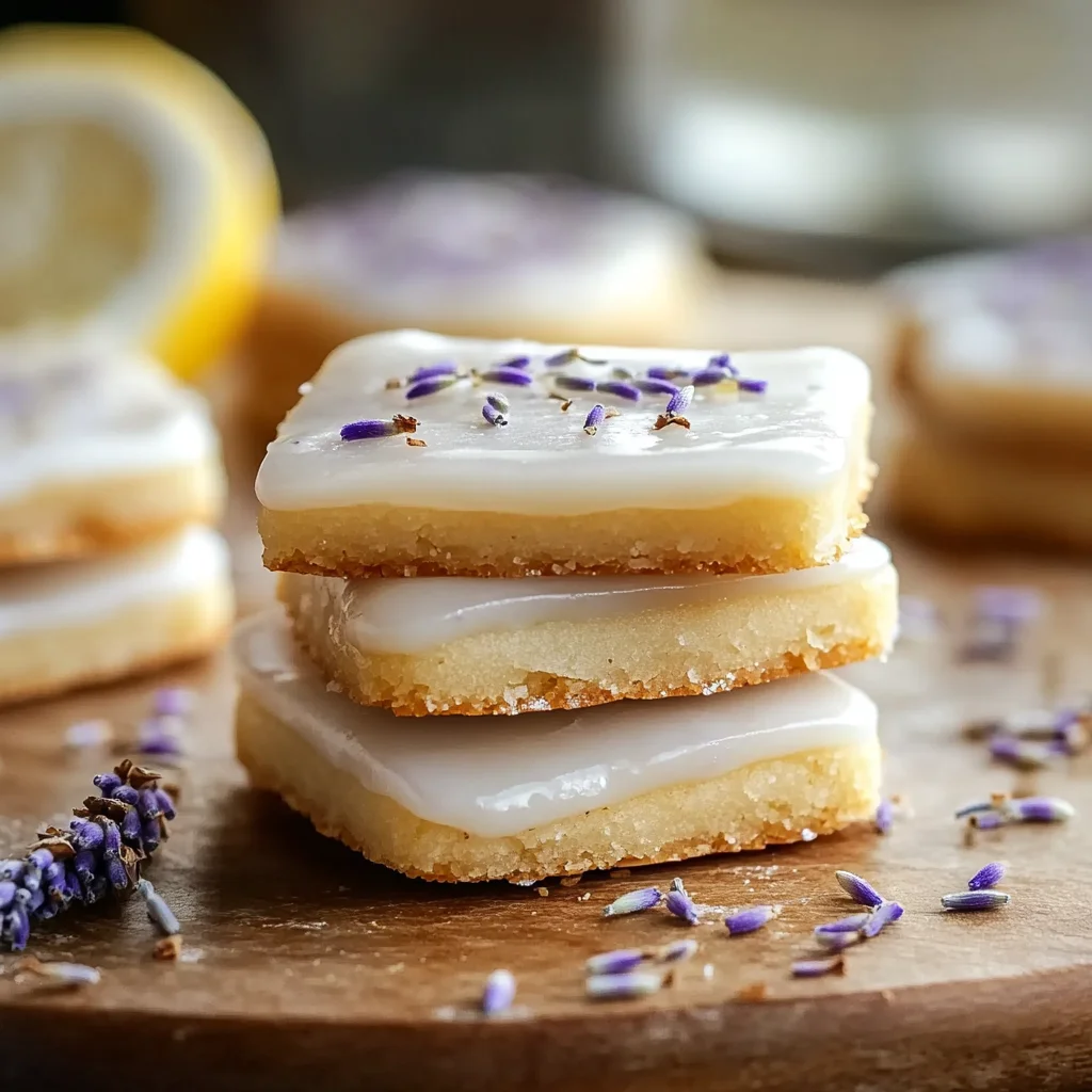Iced Lemon Lavender Shortbread Cookies