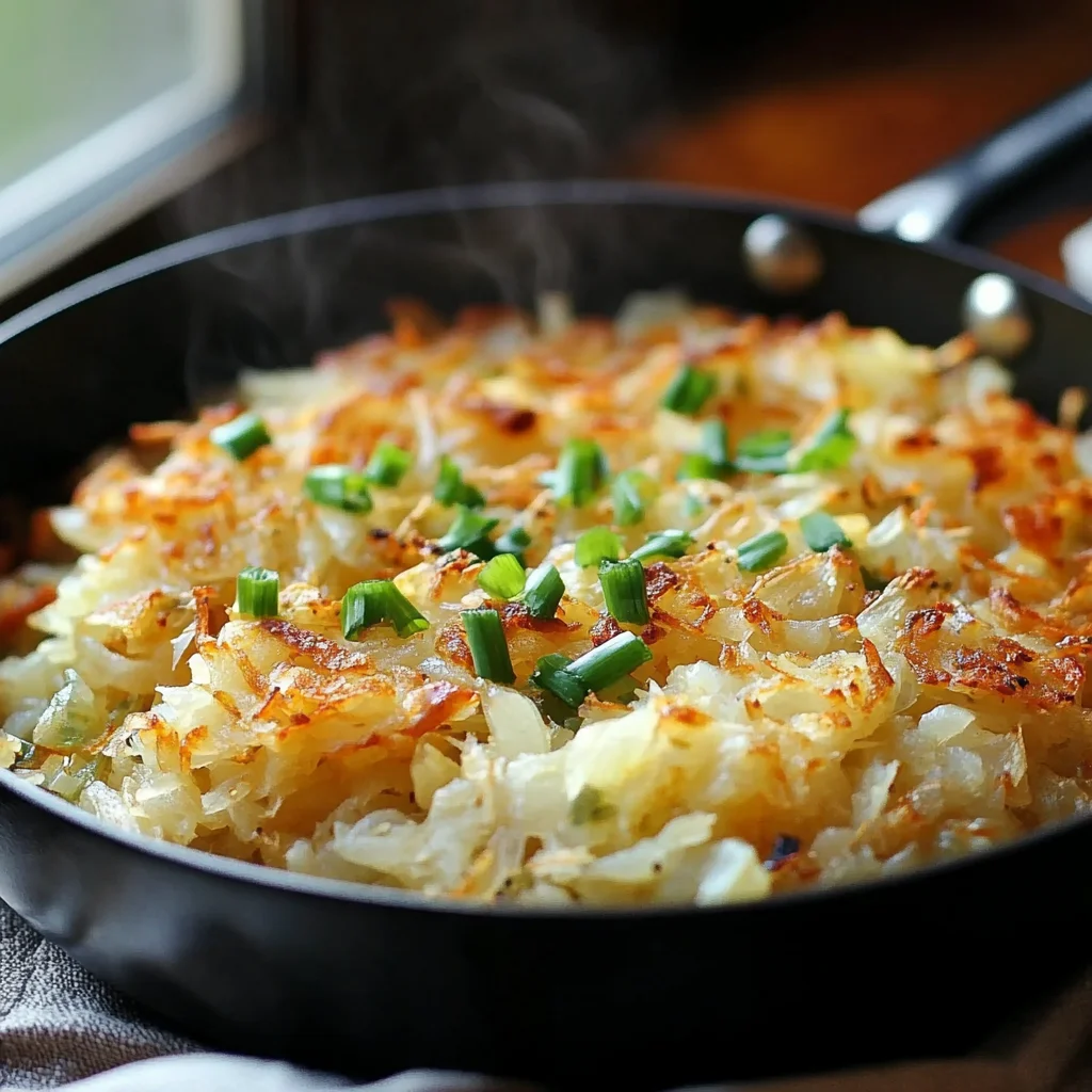 Irish Cheddar & Cabbage Hash Brown Skillet Recipe