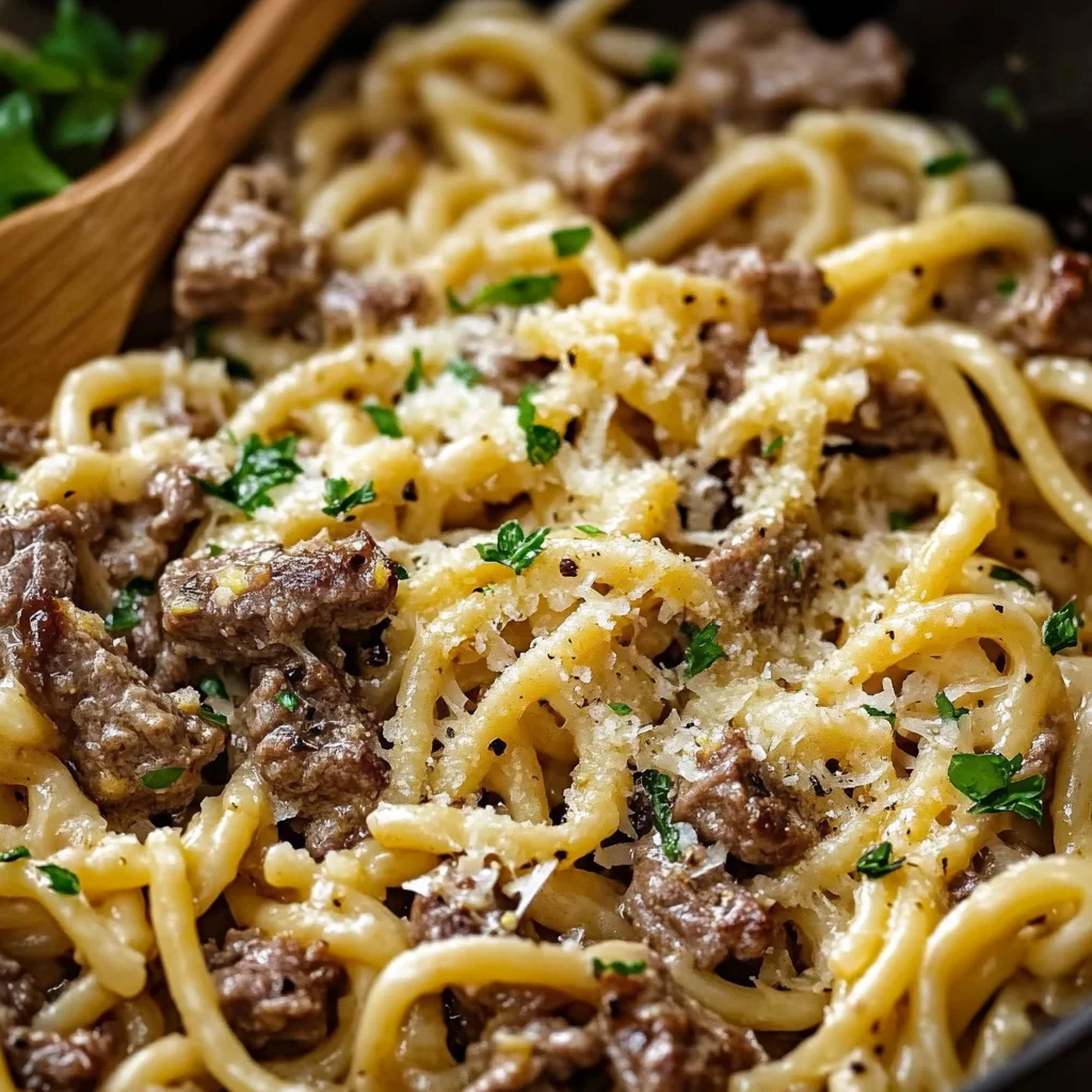 Delicious One Pot Beef and Garlic Butter Pasta Recipe
