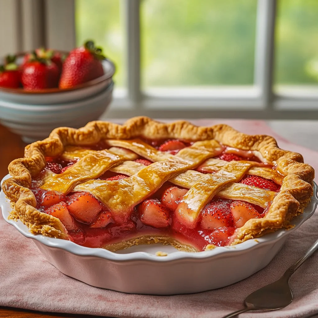 Delicious Classic Strawberry Rhubarb Pie Recipe