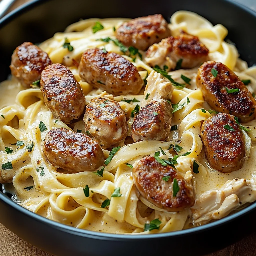 Creamy Cajun Chicken Sausage Alfredo Recipe