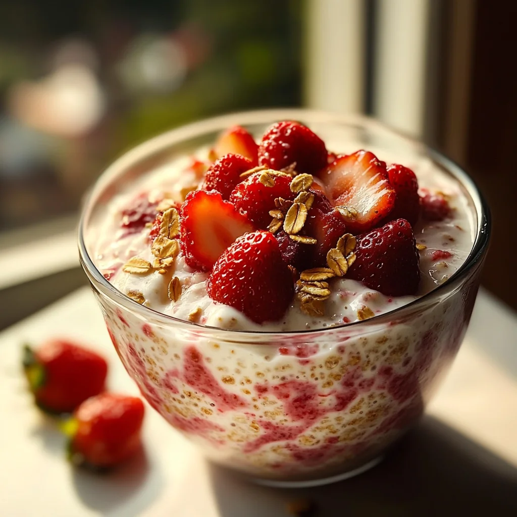 Strawberries and Cream Overnight Oats