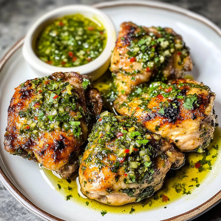 Grilled Chicken Thighs with Chimichurri