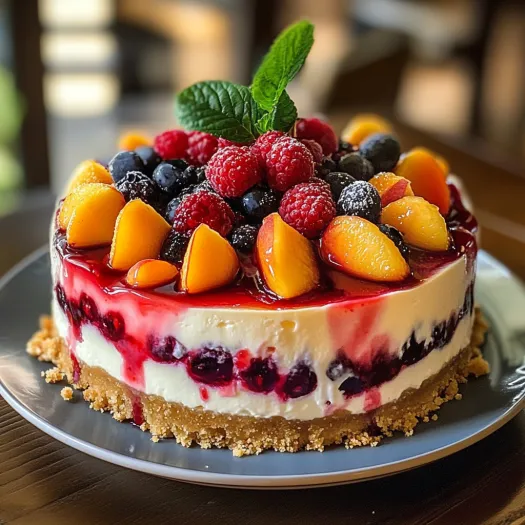 Berry Peach Cheesecake: A Fruity, Creamy Slice of Heaven