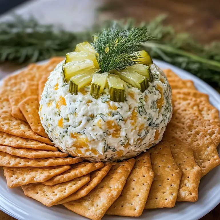 Creamy Dill Pickle Cheese Ball: Tangy, Crunchy, Addictive