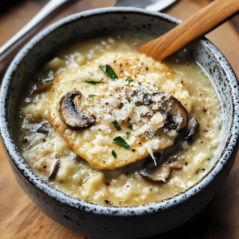 Pastina with Mushroom Leek Parmesan Broth
