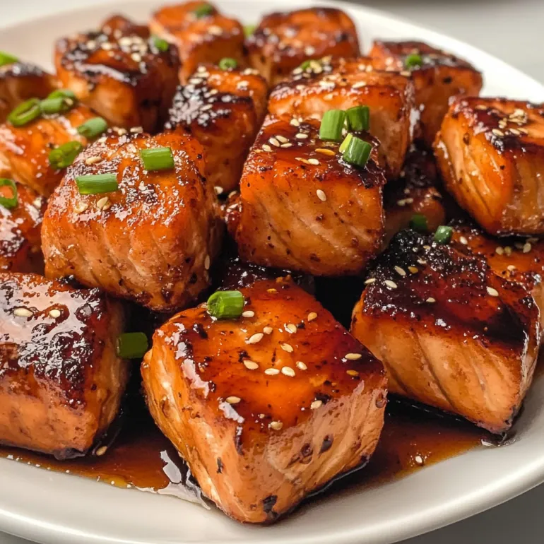 Mouthwatering Honey Garlic Salmon Bites: Sweet, Sticky, and So Addictive