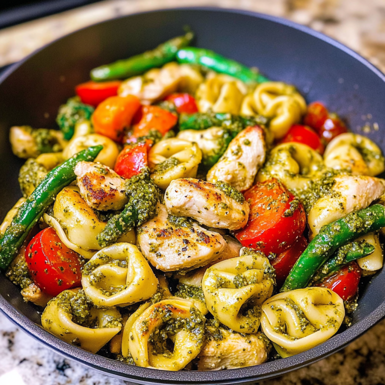 Pesto Chicken Tortellini and Veggies