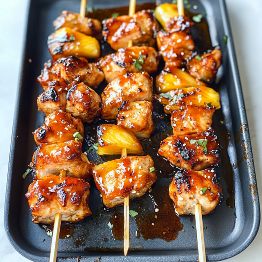 BBQ Pineapple Chicken Kabobs