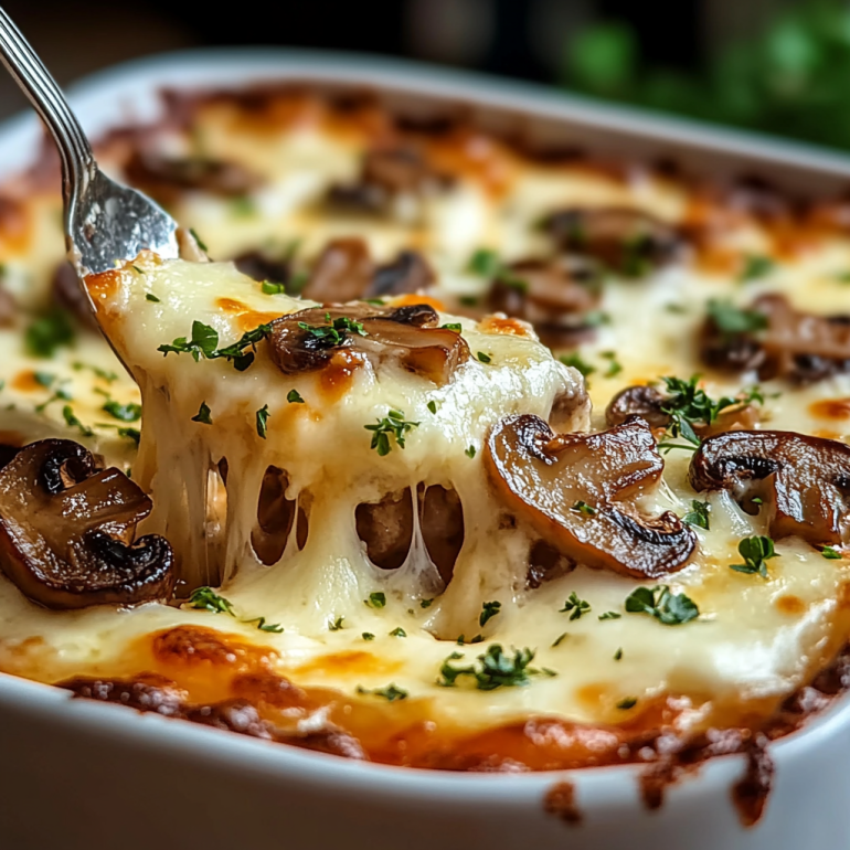 Mushroom Mozzarella Bake