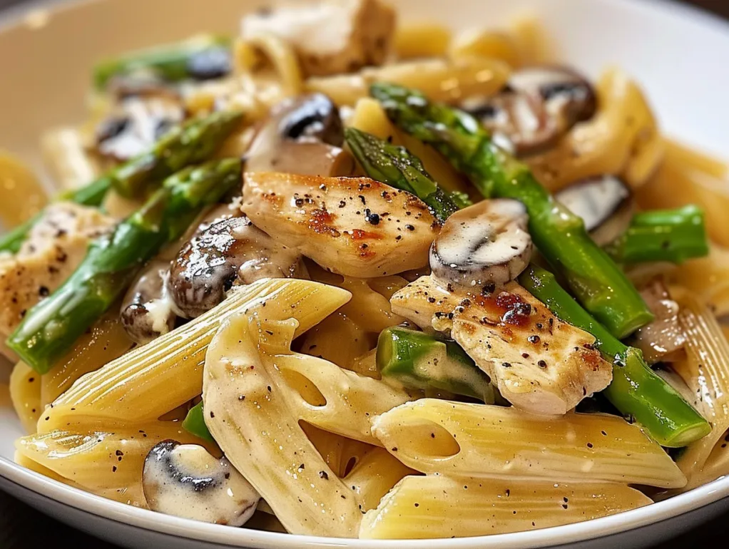 Creamy Mushroom and Asparagus Chicken Penne: The Fancy Restaurant Dish You Can Actually Make at Home