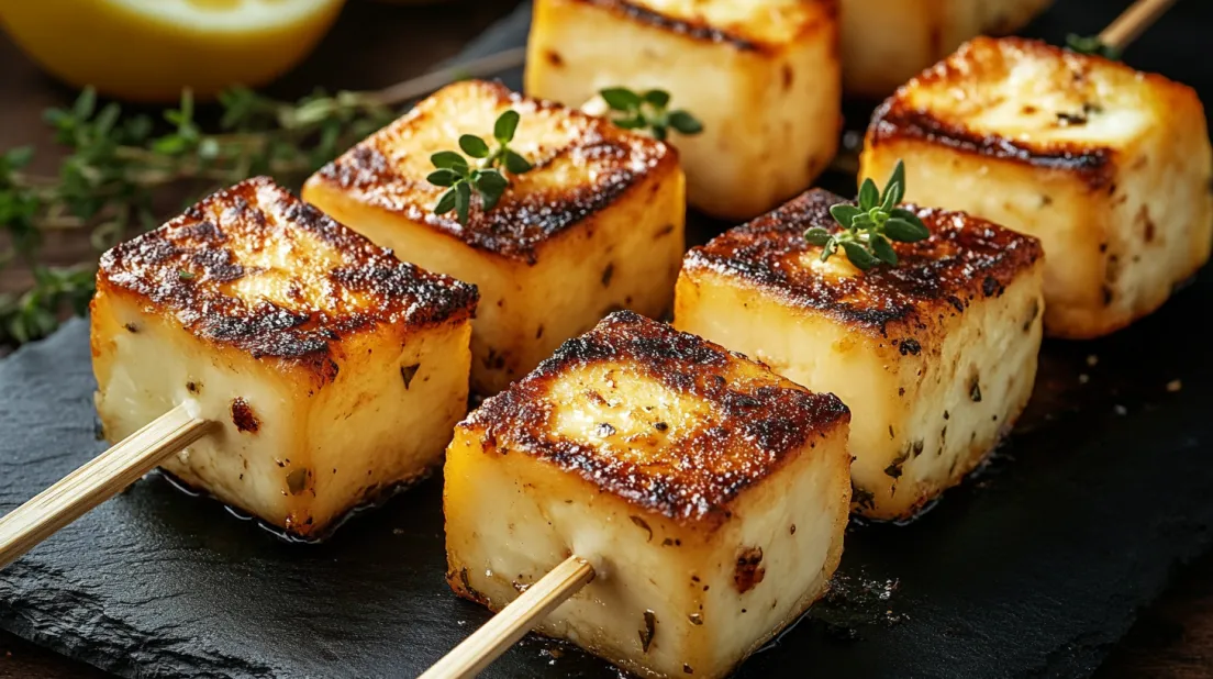 Grilled Halloumi Skewers with Lemon and Thyme: The Easy Crowd-Pleaser