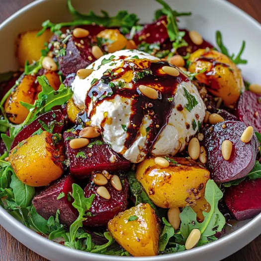 Beet and Burrata Salad with Pine Nuts: The Salad That Makes You Feel Fancy AF