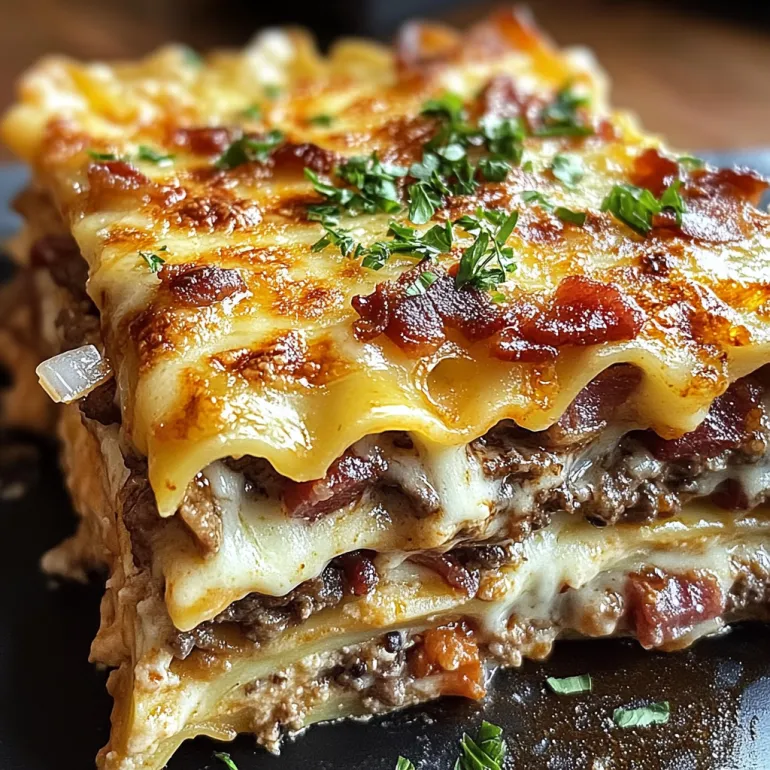 Parmesan Garlic Bacon Cheeseburger Lasagna: Like Your Favorite Burger, But Louder, Cheesier, and Way More Extra