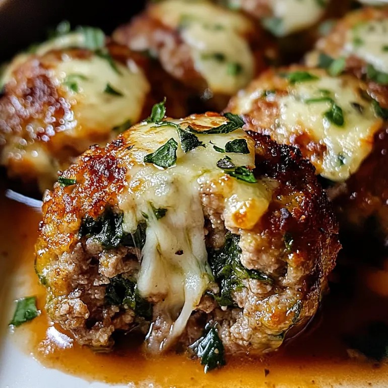 Spinach Garlic Meatballs Stuffed with Mozzarella: Juicy, Cheesy, and Seriously Addictive
