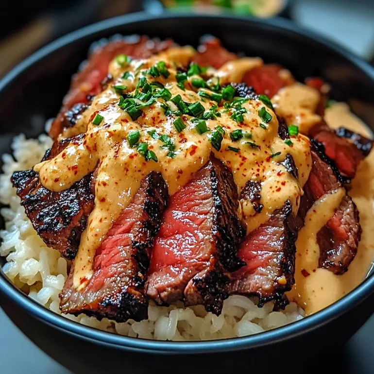Korean BBQ Steak Bowls with Creamy Sauce: Sweet, Savory, Spicy, and Totally Craveable
