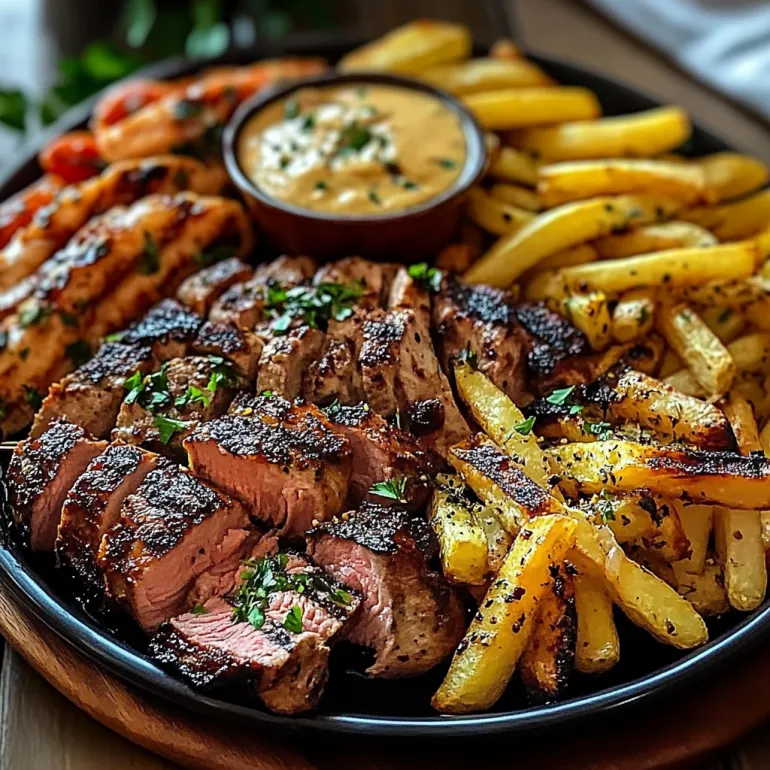 Hearty Mixed Grill Platter with Crispy Fries: A Meat Lover’s Dream on a Plate