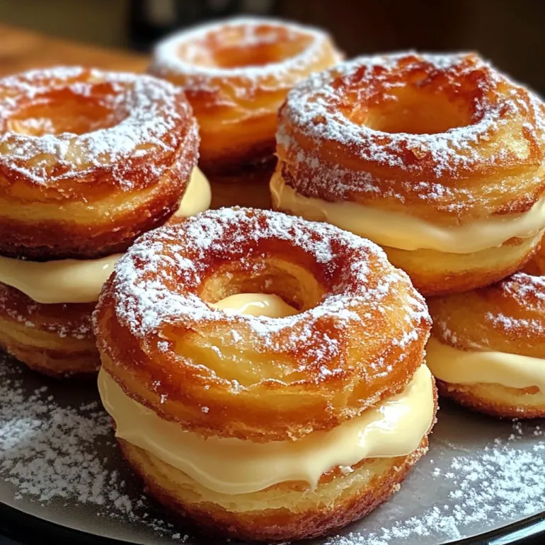 Homemade Cronuts with Sweet Cream Filling: Flaky, Fried, and Fabulous