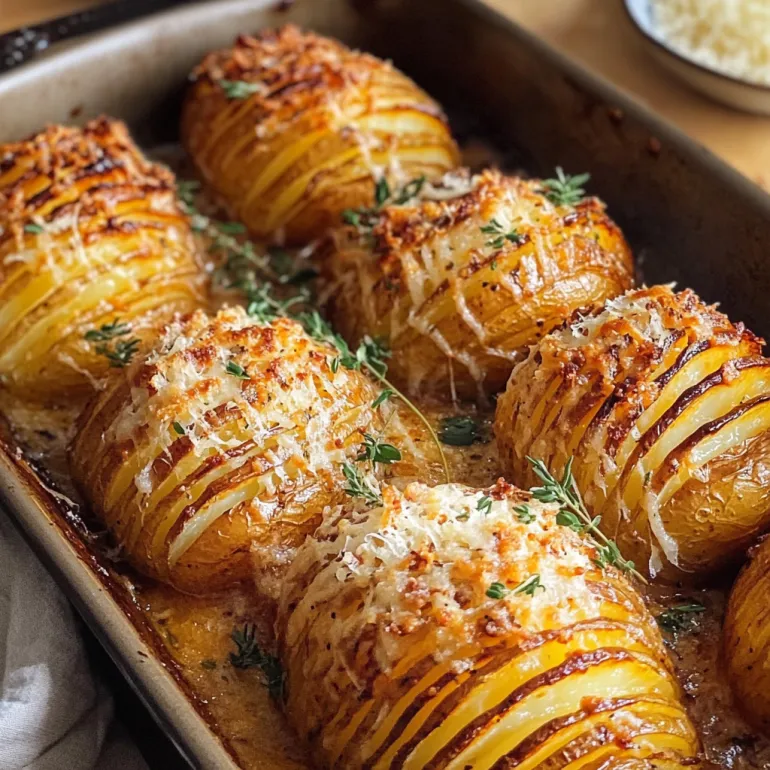 Duck Fat Hasselback Potatoes with Parmesan: Crispy, Fancy, and Unfairly Addictive