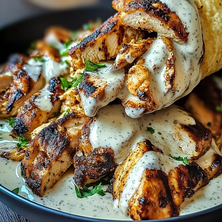 Chicken Shawarma with Creamy Garlic Sauce