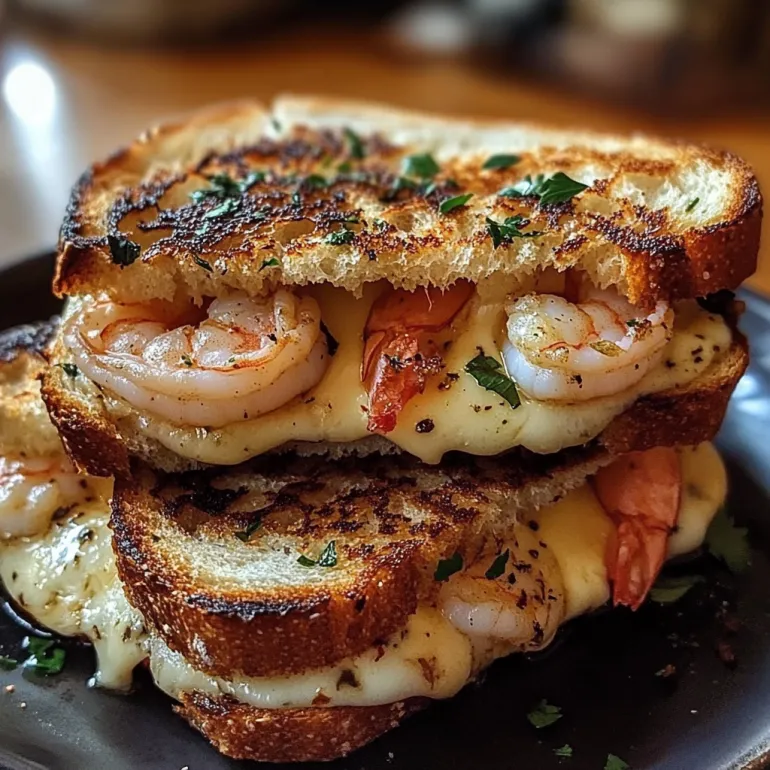 Cheesy Garlic Bread Shrimp Grilled Cheese: The Ultimate Seafood-Loaded Grilled Cheese Dream