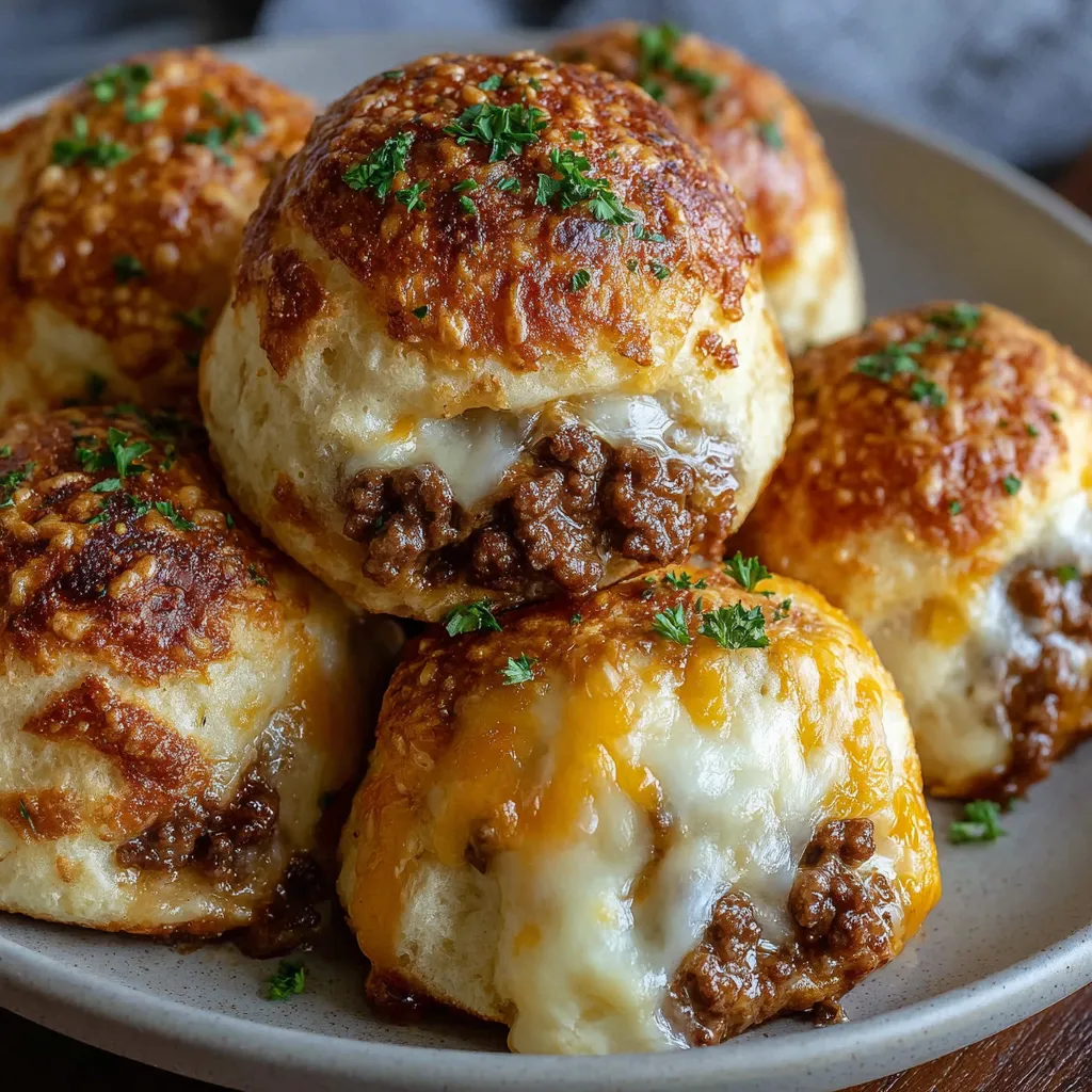 Garlic Parmesan Cheeseburger Bombs