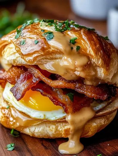 Bacon Eggs and Cheese Croissant Sandwiches: When Breakfast Gets Fancy But Stays Delicious