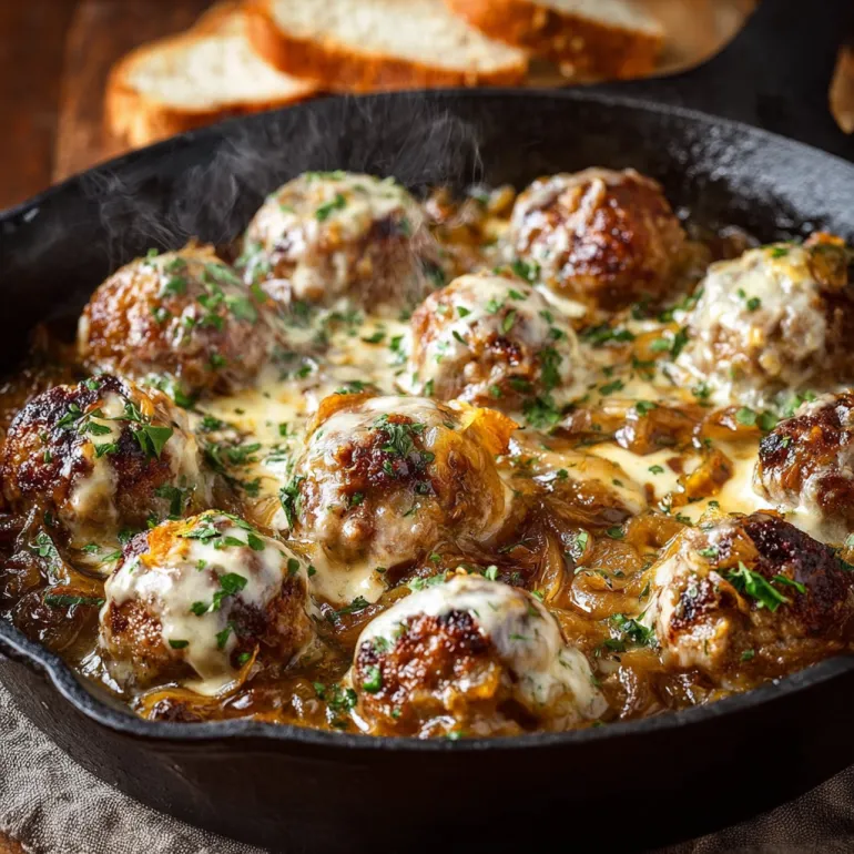 French Onion Meatballs