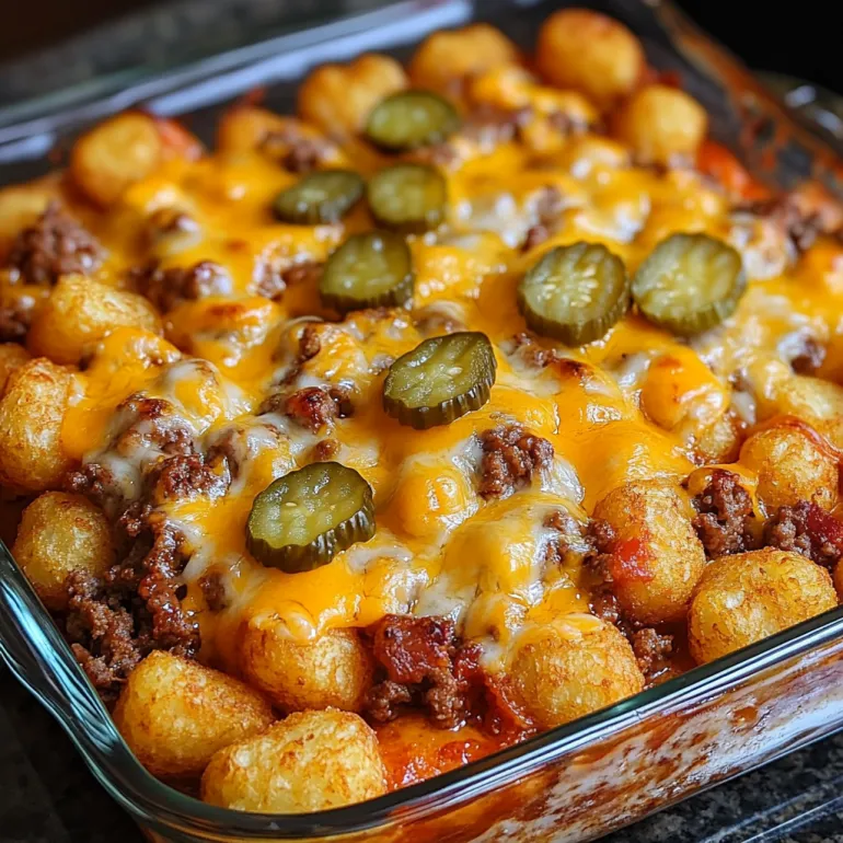 Loaded Cheeseburger Tater Tot Bake 30 Minutes Easy Delicious