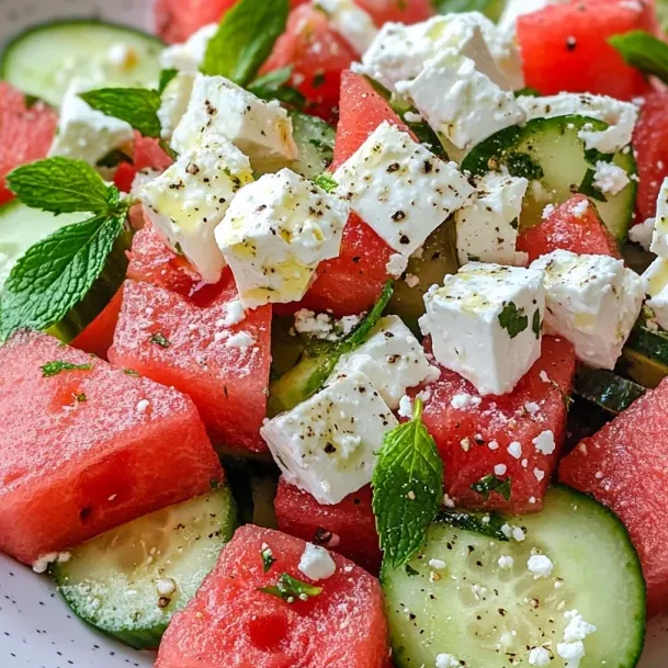 SIMPLE Watermelon + Cucumber + Feta Salad: The Summer Savior You Didn’t Know You Needed