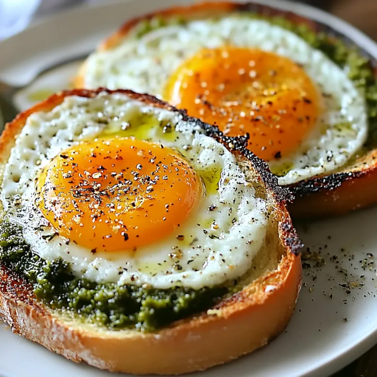 Pesto Fried Eggs with All the Toppings: When Basic Breakfast Gets a Glow-Up