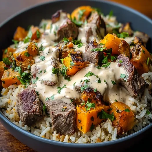 Cheesy Steak Queso Rice