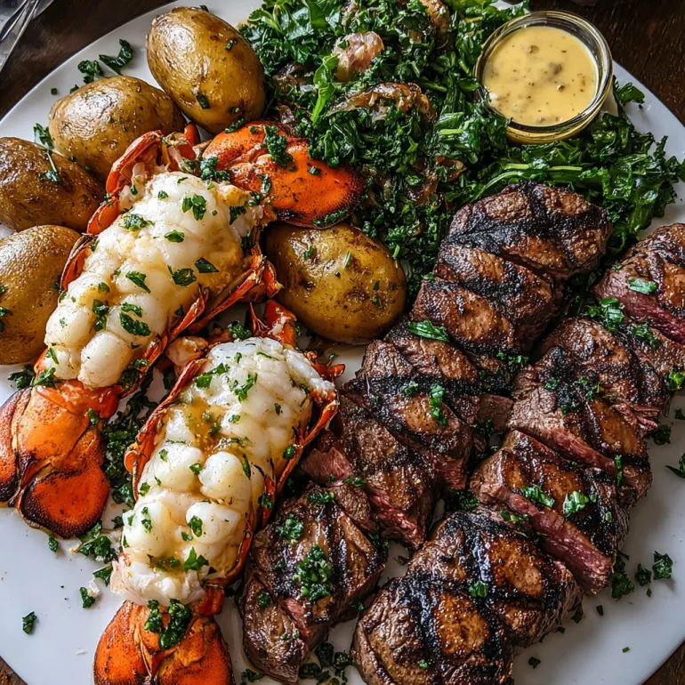 Grilled Steak and Lobster Tail Surf and Turf
