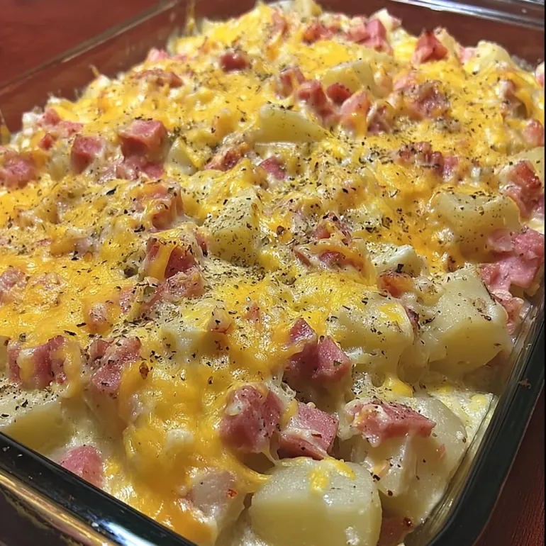 Cheesy Ham Potato Casserole