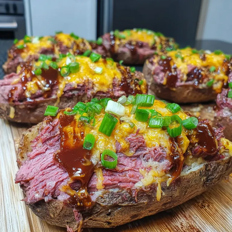 Brisket Loaded Twice Baked Potatoes
