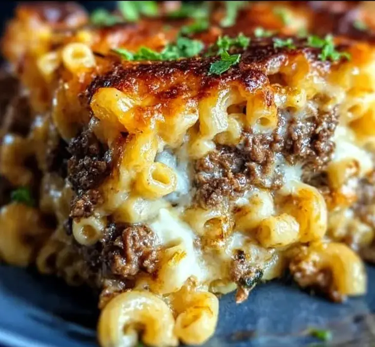 Mac and Cheese Meatloaf Casserole
