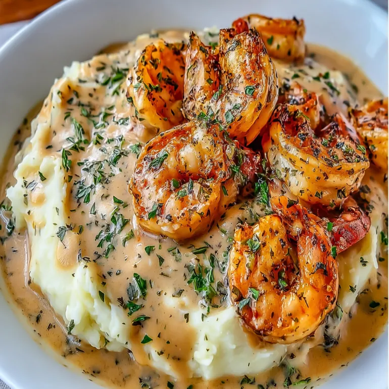 Creamy Garlic Shrimp Mashed Potatoes